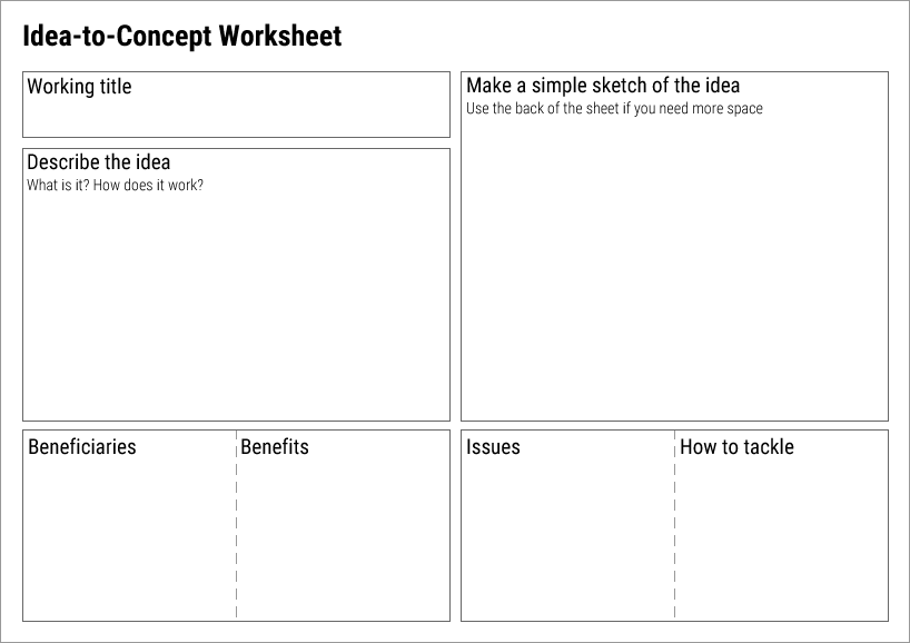 Idea-to-Concept Worksheet